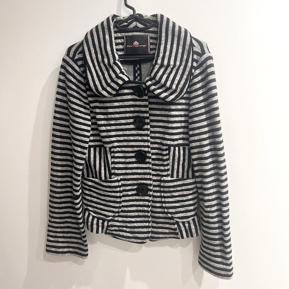 Black/Grey pattern Wool Jacket